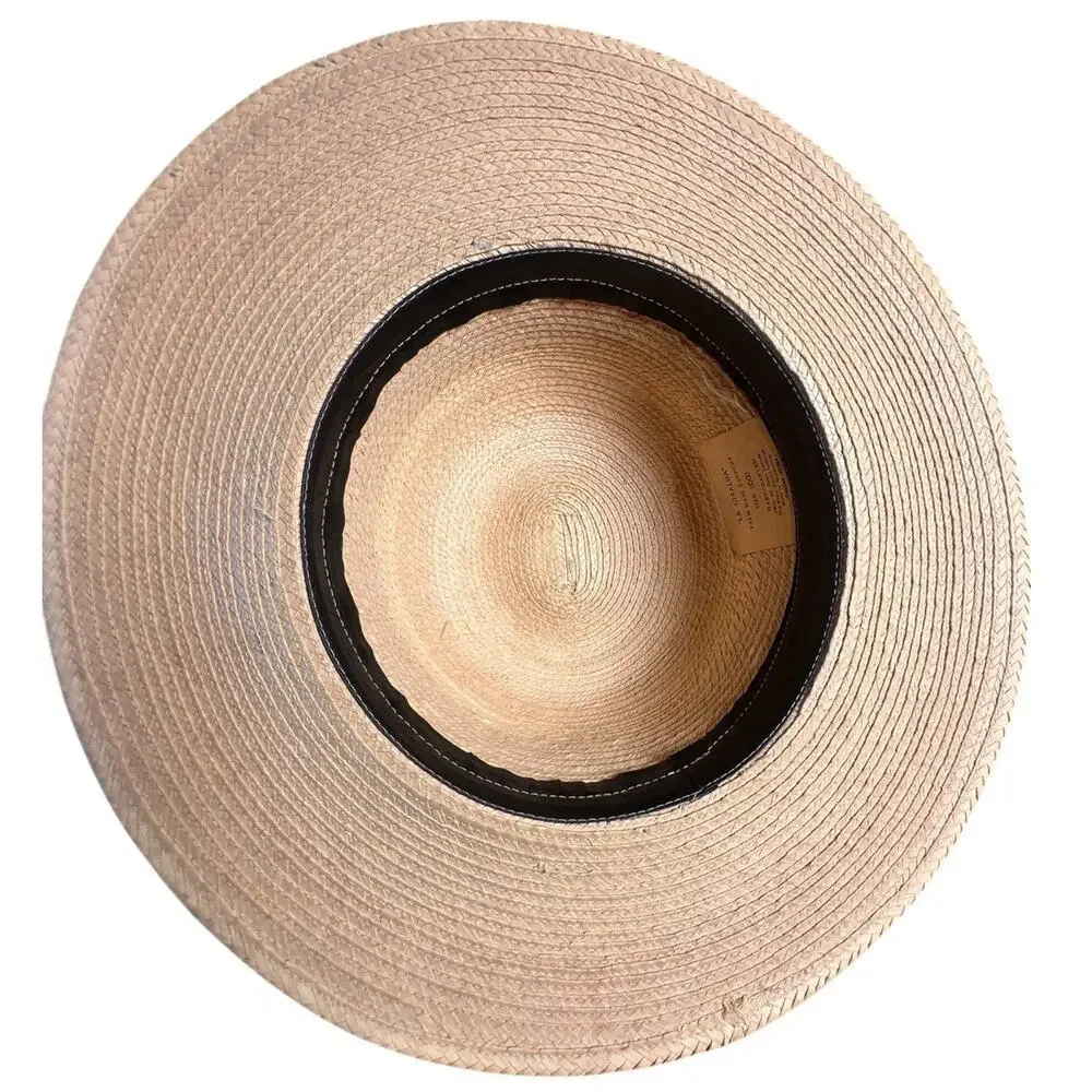 La Giralda Handcrafted Palm Leaves Sun Hat Sz 60 Multicolor Knot 90s Boho Resort - Picture 4 of 13